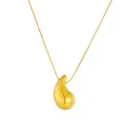 Minimalistische goldene Tropfenkette mit poliertem Finish und eleganter Schlangenkette - Gold Halskette