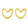 Elegantes pendientes de corazón dorados de acero inoxidable liso con diseño minimalista - Pendientes de Botón Corazón (7806) / Dorado