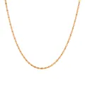 2.4mm gold titanium steel bead ball chain necklace with polished flat oval links - Lips Chain / Rose Gold