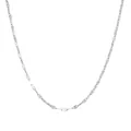 Sleek 2.4mm silver stainless steel multifaceted cut link chain necklace for DIY jewelry - Lips Chain / Steel