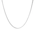 Minimalist silver box chain necklace made of durable stainless steel in a V-shape layout - Box Chain / Steel