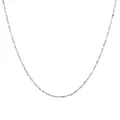 Delicate silver wave chain necklace made of durable stainless steel in minimalist style - Floral Chain / Steel