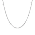 Minimalist 2.4mm silver stainless steel curb link chain necklace with high polished finish - Flat Cable Chain / Steel
