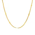 Minimalist 2.4mm gold-plated stainless steel curb chain necklace with a smooth finish - Braided Chain / Gold