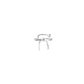 Silver bow ear cuff for women with elegant long streamers in a polished metallic finish - Right Ear Bow Knot Ear Cuff