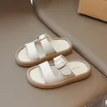 Sandales fille blanc crème avec boucles dorées et semelle plateforme marron - EU 26 / Blanc