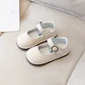 Zapatos Mary Jane para niña color crema con hebilla clásica y suela de goma suave - EU 21 / Blanco Roto
