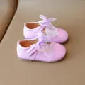 Girls purple Mary Jane shoes with mesh bow and decorative brogue cutouts in patent leather - 16-20 / Purple