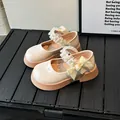 Scarpe Mary Jane bianco crema con pizzo, perle e fiocco per bambine piccole - EU 26 / Beige