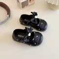 Chaussures Mary Jane matelassées noires pour fillettes avec cœurs blancs et grands nœuds - 16 / Noir