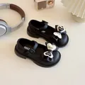 Zapatos Mary Jane negros para niñas con lazo en forma de corazón y correa ajustable - EU 26 / Negro