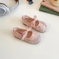 Chaussures Mary Jane en dentelle rose pour filles avec broderie florale et petit nœud - EU 21 / Rose