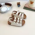 Sandalias Birkenstock para niños en crema con hebillas ajustables y suela de corcho - EU 21 / Beige