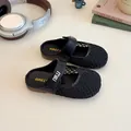 Mules noires tressées pour filles avec strass et semelle souple style Mary Jane - EU 26 / Noir