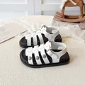 White leather girls' Roman sandals with metal studs and adjustable buckle straps - EU 26 / White