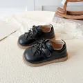 Classic black girls Mary Jane shoes with double bows and scalloped trim details - EU 21 / Black
