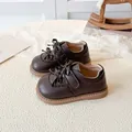 Classic dark brown toddler loafers with bow tie detail and easy velcro straps - EU 21 / Brown
