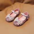 Sparkly pink girls Mary Jane shoes with glitter, rhinestones, and elegant pearl straps - EU 23 / Pink