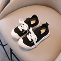 Kids chunky knit sneakers in black and white with thick sole and MMGZ logo - 27 / Black