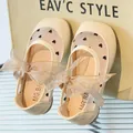 Chaussures Mary Jane crème pour filles avec gros nœud et motifs de cœurs noirs - EU 21 / Beige