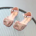 Zapatos Mary Jane rosa para niñas con lazo de purpurina y detalles de perlas finas - EU 21 / Rosa