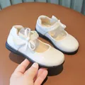 Chaussures Mary Jane blanches pour filles avec nœud en tulle et semelle en caoutchouc - EU 26 / Blanc