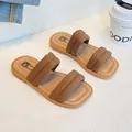 Girl's brown quilted bubble strap sandals with soft sole for summer outdoor casual wear - EU 26 / Dark Brown