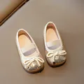 Girls sparkling gold sequin princess shoes with bow detail and elastic strap - Size 21 (13.5cm) / Gold