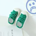 Baskets en toile vert émeraude pour enfants avec velcro et semelle en caoutchouc - EU 31 / Vert
