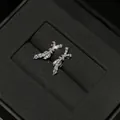 Elegant silver bow stud earrings with full cubic zirconia stones in black jewelry box - Bow Earrings (925 Silver Post)
