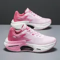 Pink breathable mesh running shoes for women with cushioned soles and sporty lace-up style - 36 / White Pink
