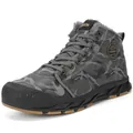 Men's camouflage waterproof high-top snow boots with warm faux fur lining for winter - 39 / DQ-2202 Grey