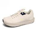 Winter faux leather sports sneakers in cream with navy accents and a thick soft sole - EU 38 / Beige