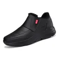 Schwarze Winter-Walkingschuhe für Senioren mit warmem Kunstfellfutter und rutschfester Sohle - EU 36 / Schwarz