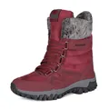 Bottes de neige bordeaux pour l'hiver avec doublure en fausse fourrure grise et semelle - EU 36 / Bordeaux