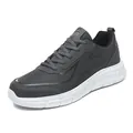 Men's grey oversized casual sports sneaker with thick white cushioned sole in high quality - EU 39 / Gray
