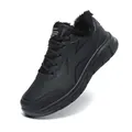 Men's black casual winter sneakers with warm fleece lining and synthetic leather - EU 39 / All Black (M117)