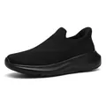 Atmungsaktive Herren-Slipper aus schwarzem Mesh mit weicher Gummisohle für Sommer - EU 36 / Schwarz