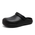 Men's non-slip black chef work shoes with EVA material and textured finish - 38-39 / Black