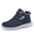 Men's navy winter walking boots with warm fleece lining and hook-and-loop closure - EU 39 / Blue