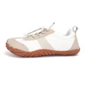 White and beige tug of war shoes with wide toe box and brown non-slip rubber sole - EU 36 / White