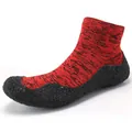 Breathable red and black knit barefoot yoga shoes with anti-slip rubber soles for sports - 36 / Red