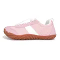 Pink wide-toe athletic shoes with white stripes and rugged brown anti-slip rubber soles - EU 36 / Pink