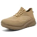 Khaki atmungsaktive Strick-Mesh Plateau-Sneaker mit dicker Wellenschaumsohle für Freizeit - Khaki