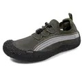 Men's olive green breathable mesh hiking and wading water shoes with elastic laces - 36 / Army Green