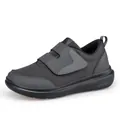 Leichte graue Walkingschuhe mit Klettverschluss und gedämpfter schwarzer Sohle - EU 39 / Grau