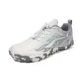 White and grey wide-toe barefoot sports shoes with breathable mesh and quick laces - 35 / Dark Gray