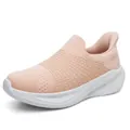 Sneaker slip-on in maglia rosa pesca con mesh traspirante e suola ammortizzata - Rosa