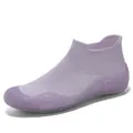 Scarpe da fitness in maglia lavanda con suola in gomma viola glitterata antiscivolo - Viola Gelatina