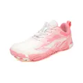 Pink and white lightweight outdoor wading shoes with quick-lace system and camo sole - 35 / Pink